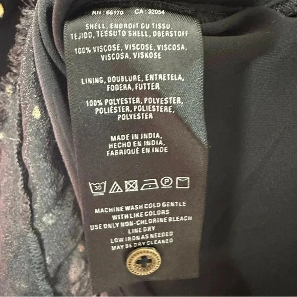 Floreat Anthropologie Everafter Black Metallic Gold Polka Dot Blouse Size Small - Picture 11 of 13